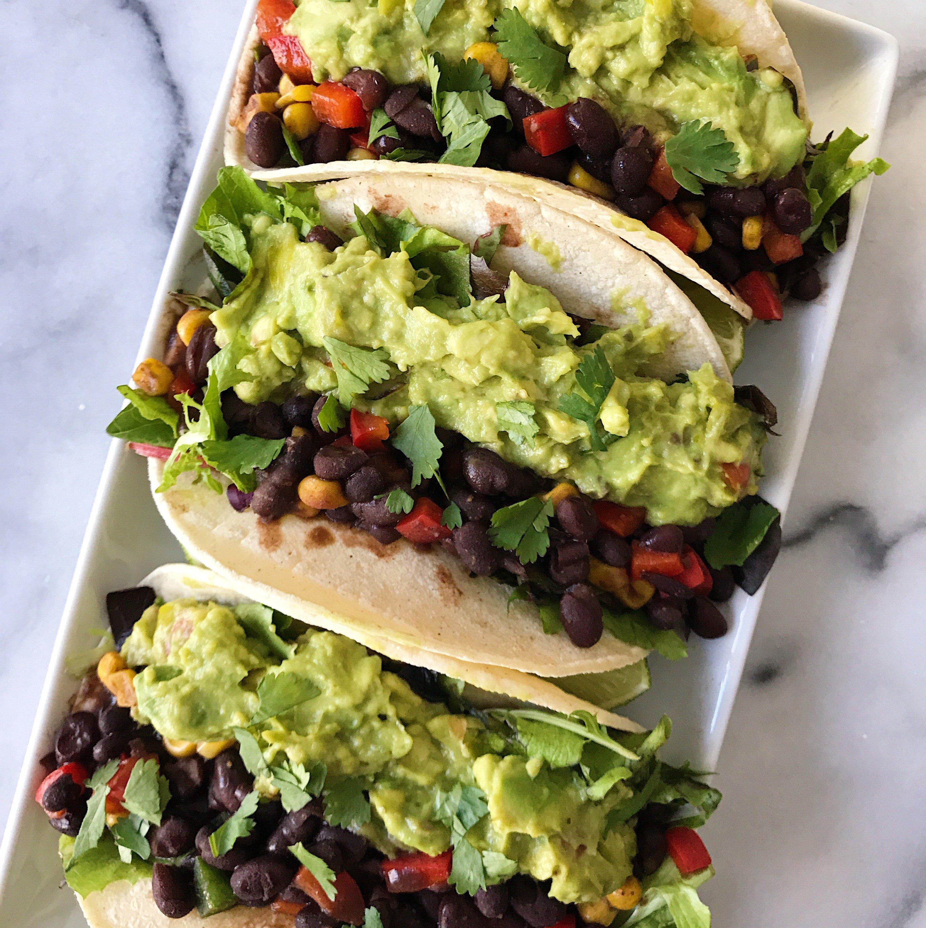 guacamole on tacos