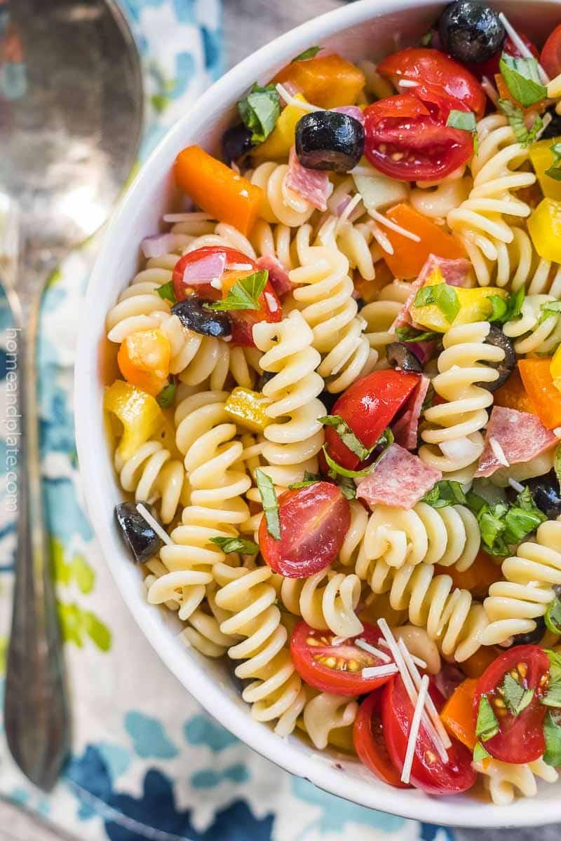 Bell Pepper Pasta Salad with Italian Dressing