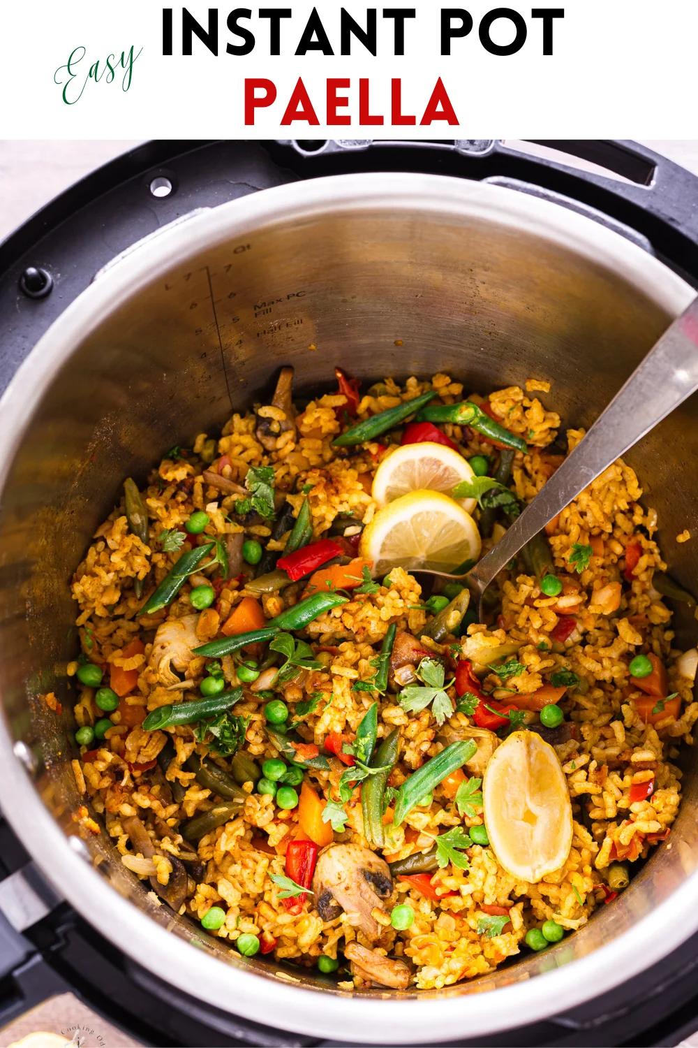 Instant Pot Paella cooking process