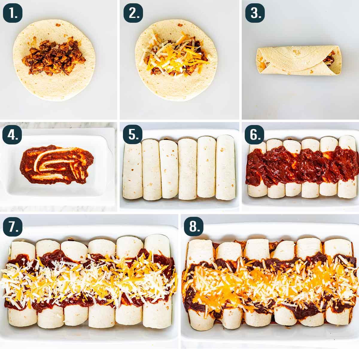 assembling enchiladas