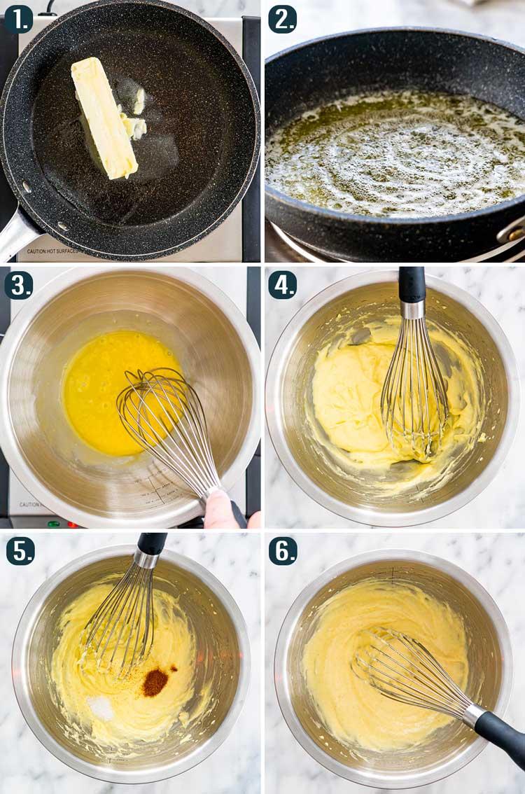 Hollandaise sauce in a double boiler