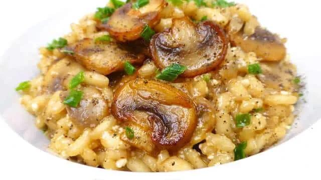 Wild mushroom risotto and saison beer