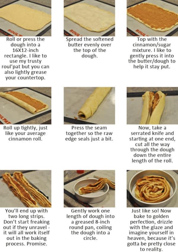 step by step instructions for baking cinnamon rolls