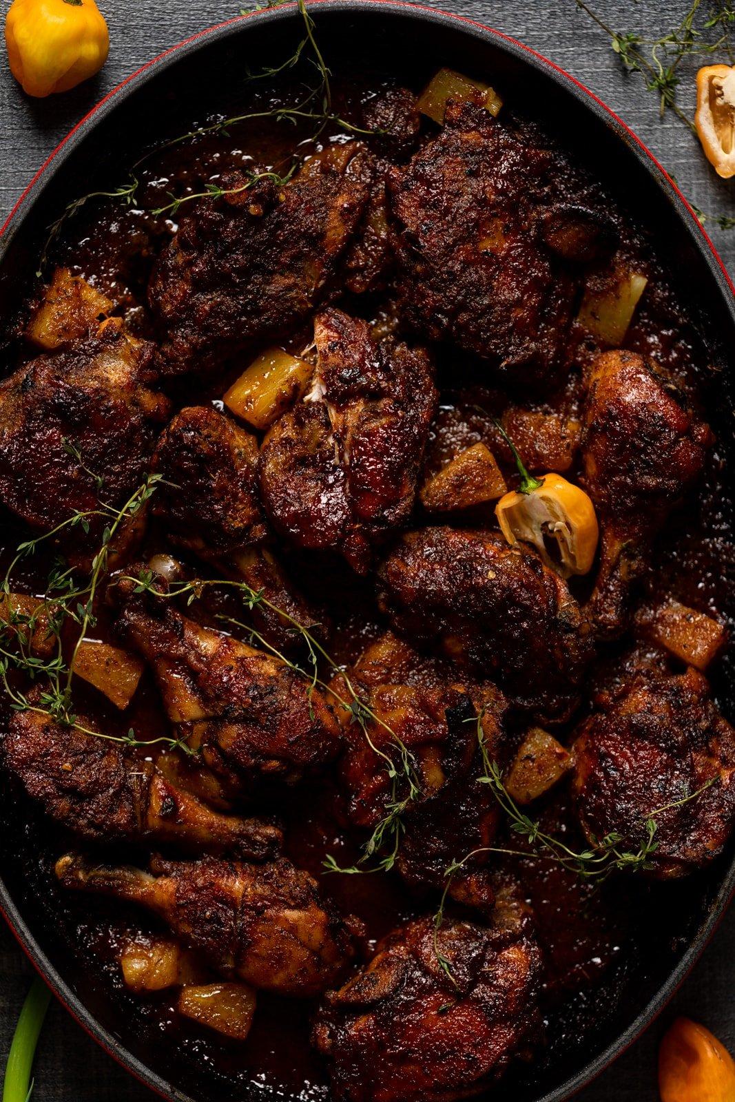 close up jerk chicken