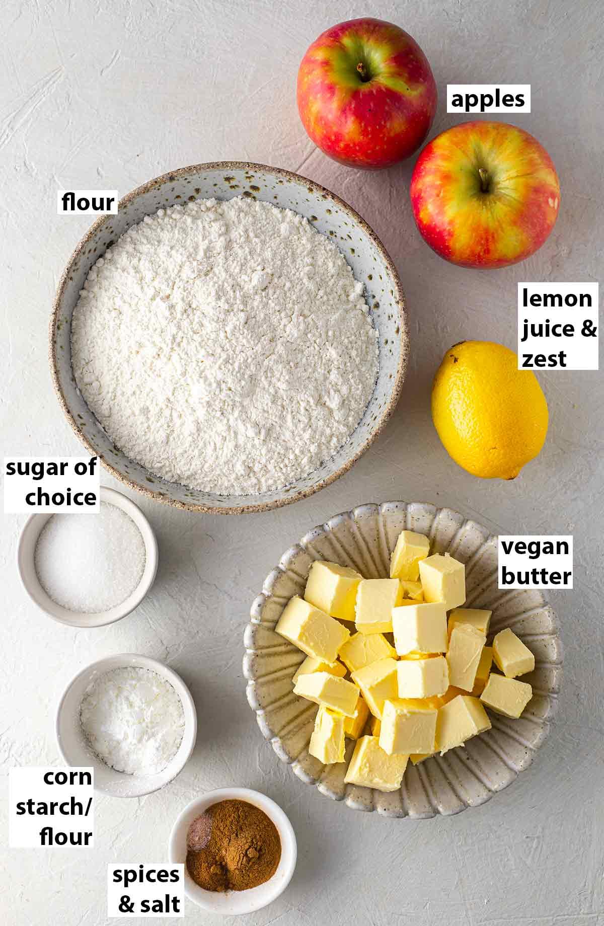 ingredients for apple pie