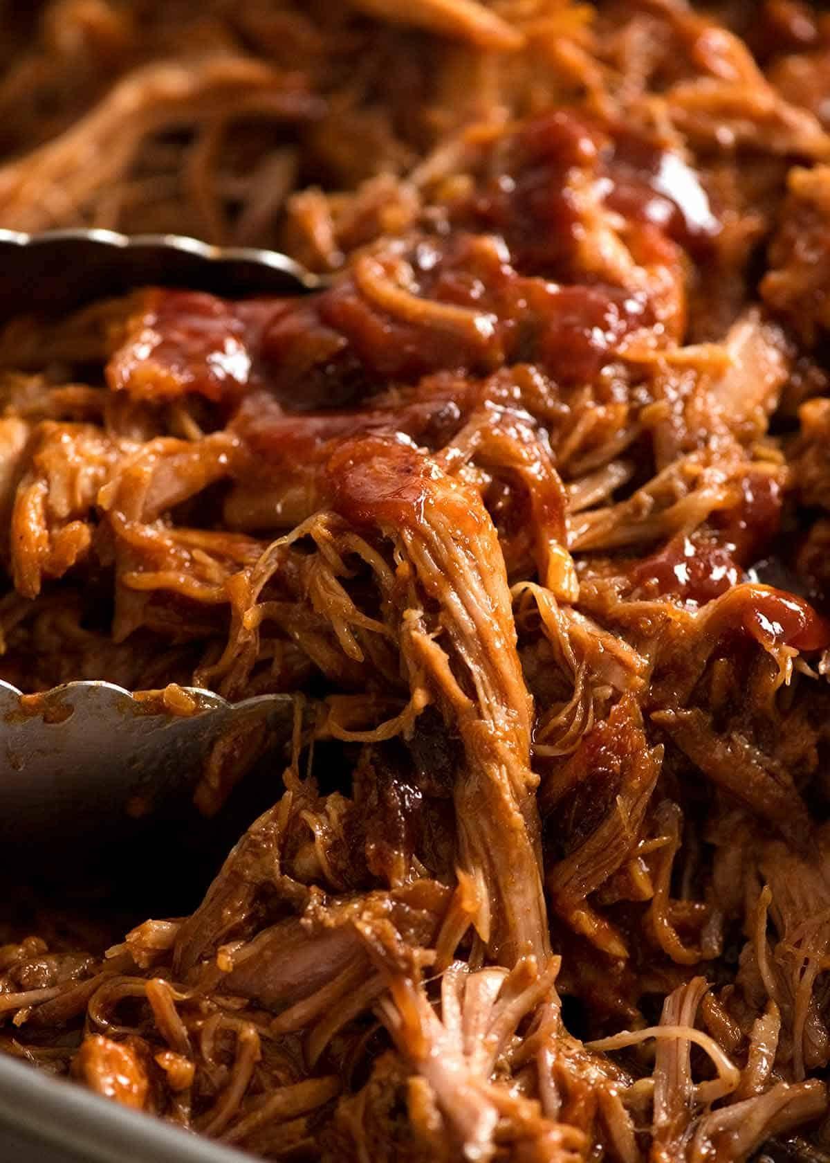 Close up of the pulled pork