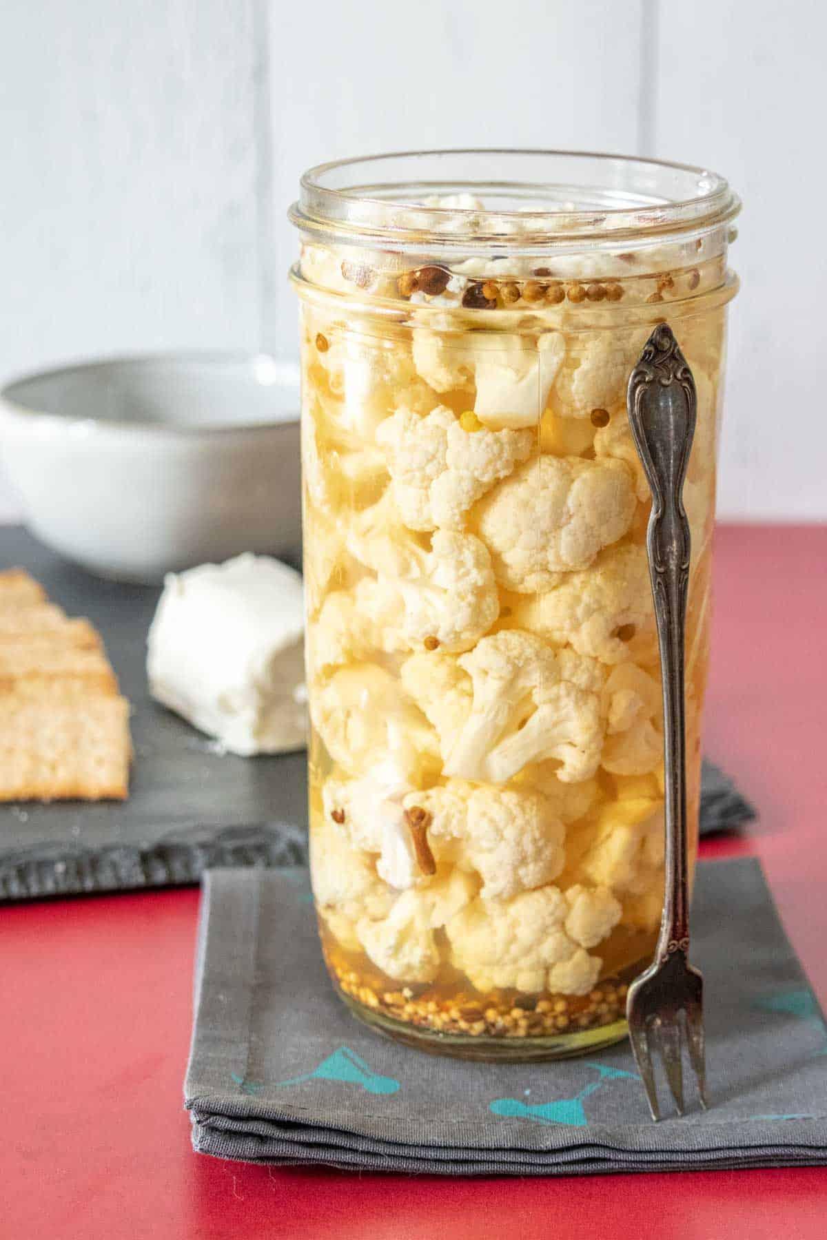 cauliflower and pickling ingredients