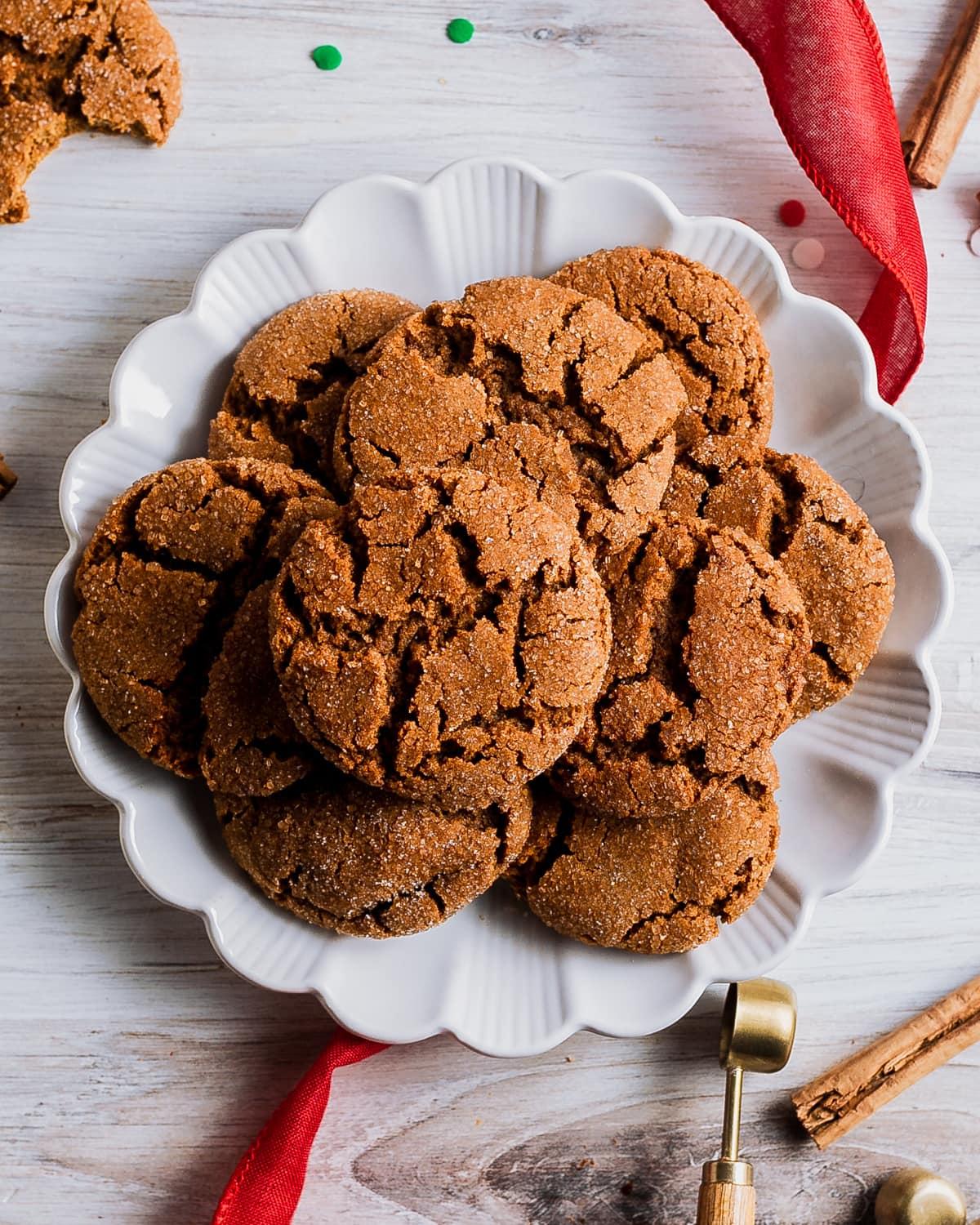 freshly baked ginger snap cookies