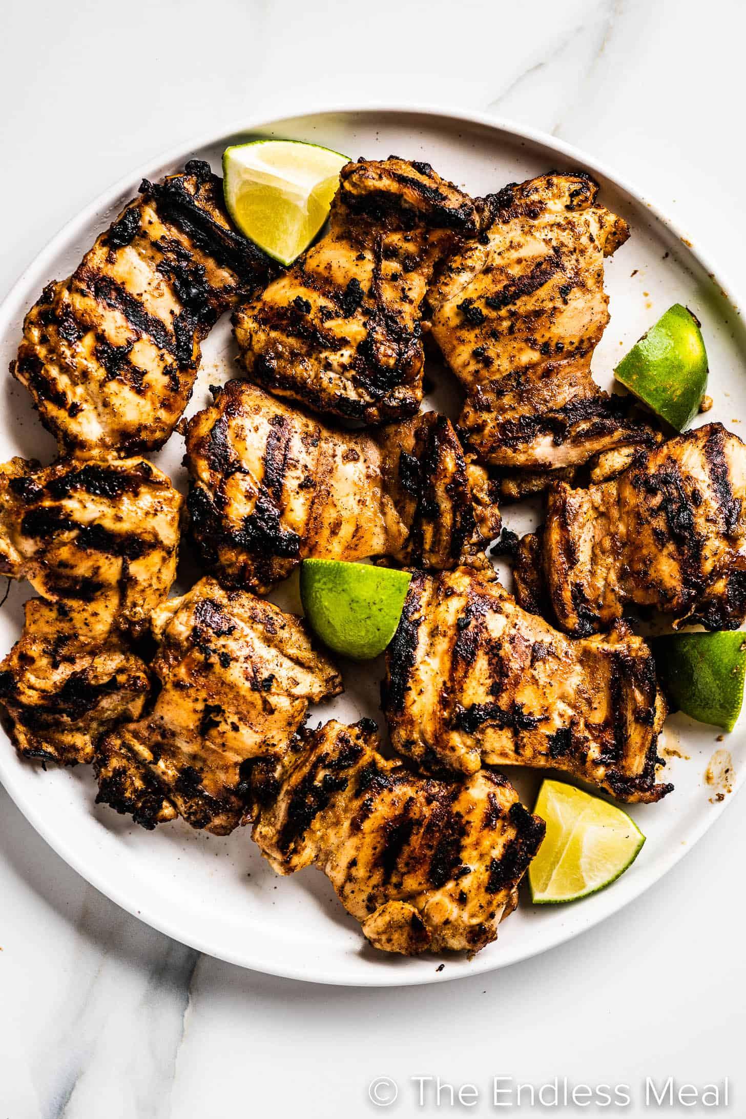 Chicken pieces marinating in jerk sauce