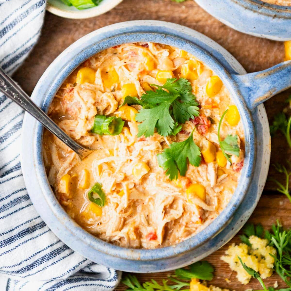 slow cooker white chicken chili stew