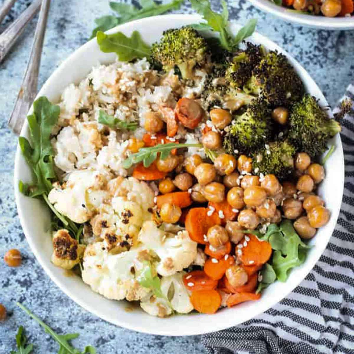 Family enjoying gluten-free rice bowls