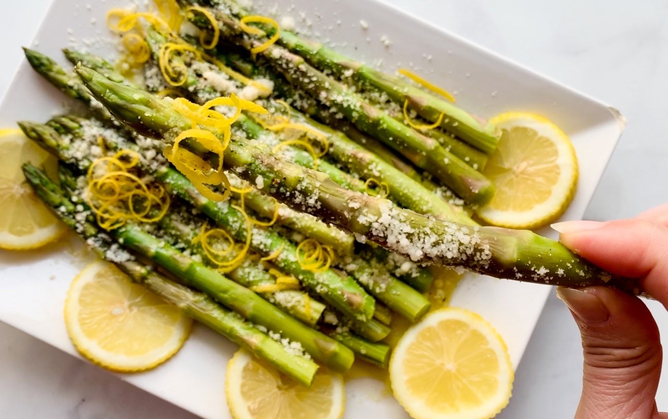 pitcher of asparagus lemonade
