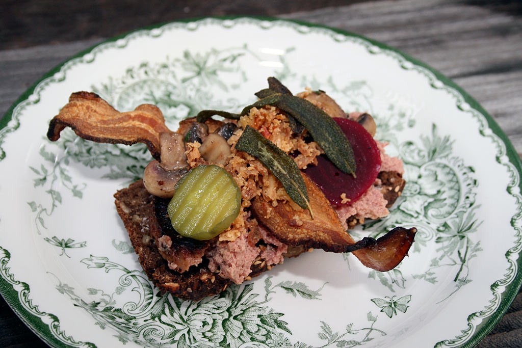 Liver Pâté Smørrebrød with Pickled Beetroot & Bacon