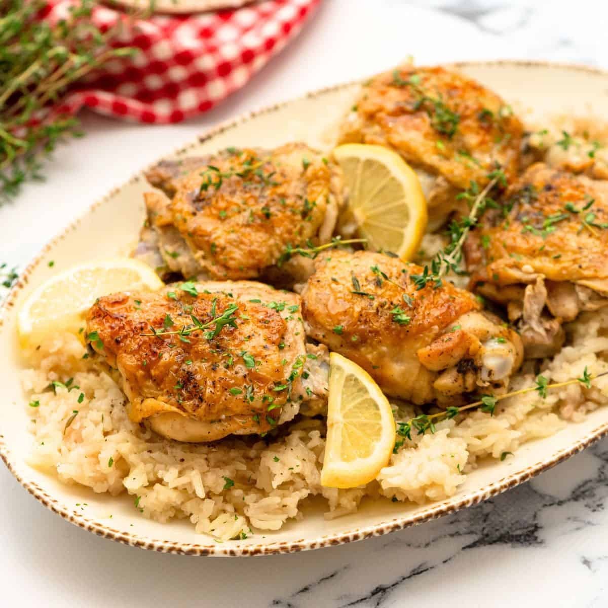 slow cooker lemon herb chicken and rice