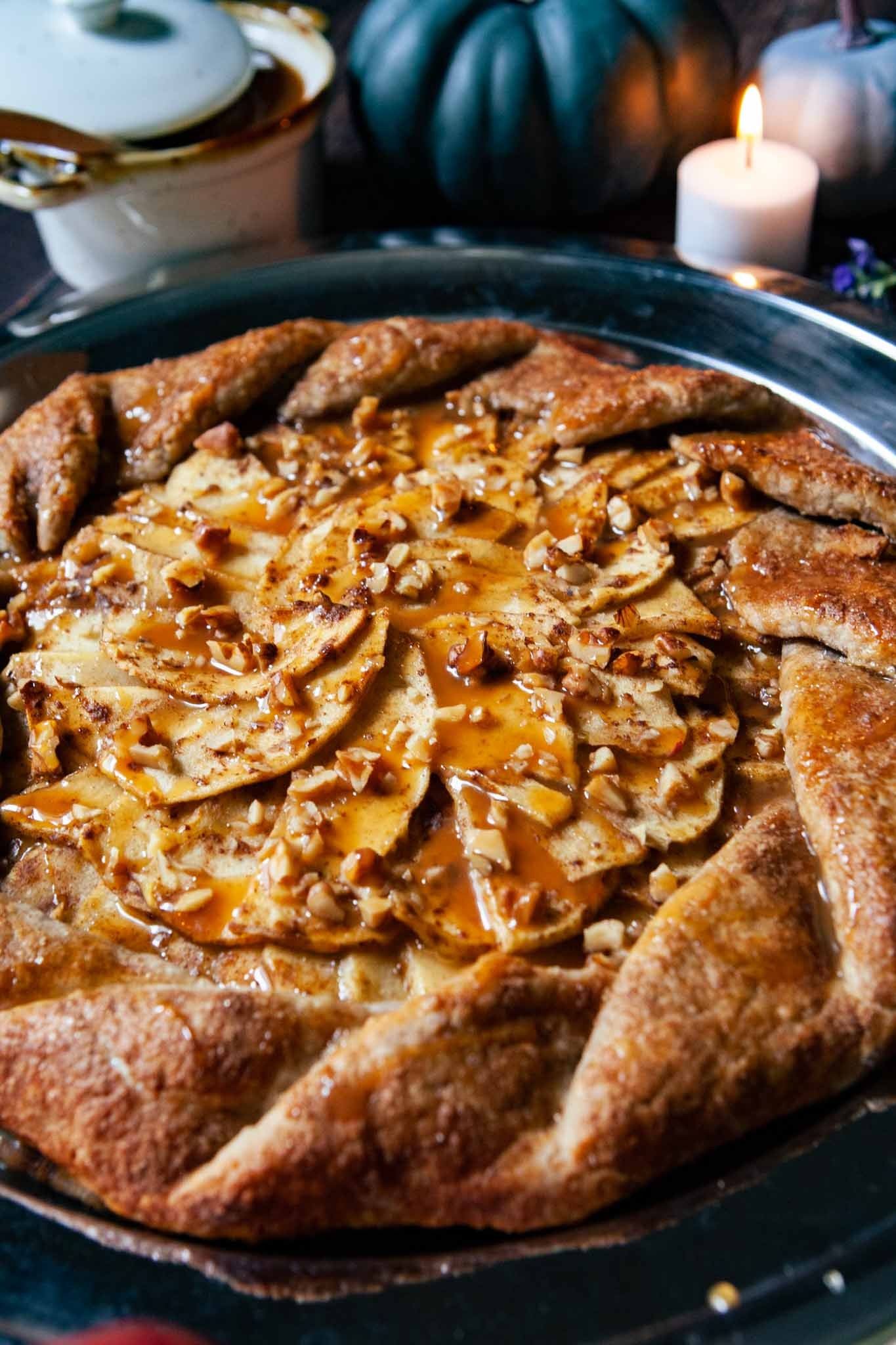 apple pumpkin brie galette rustic autumn