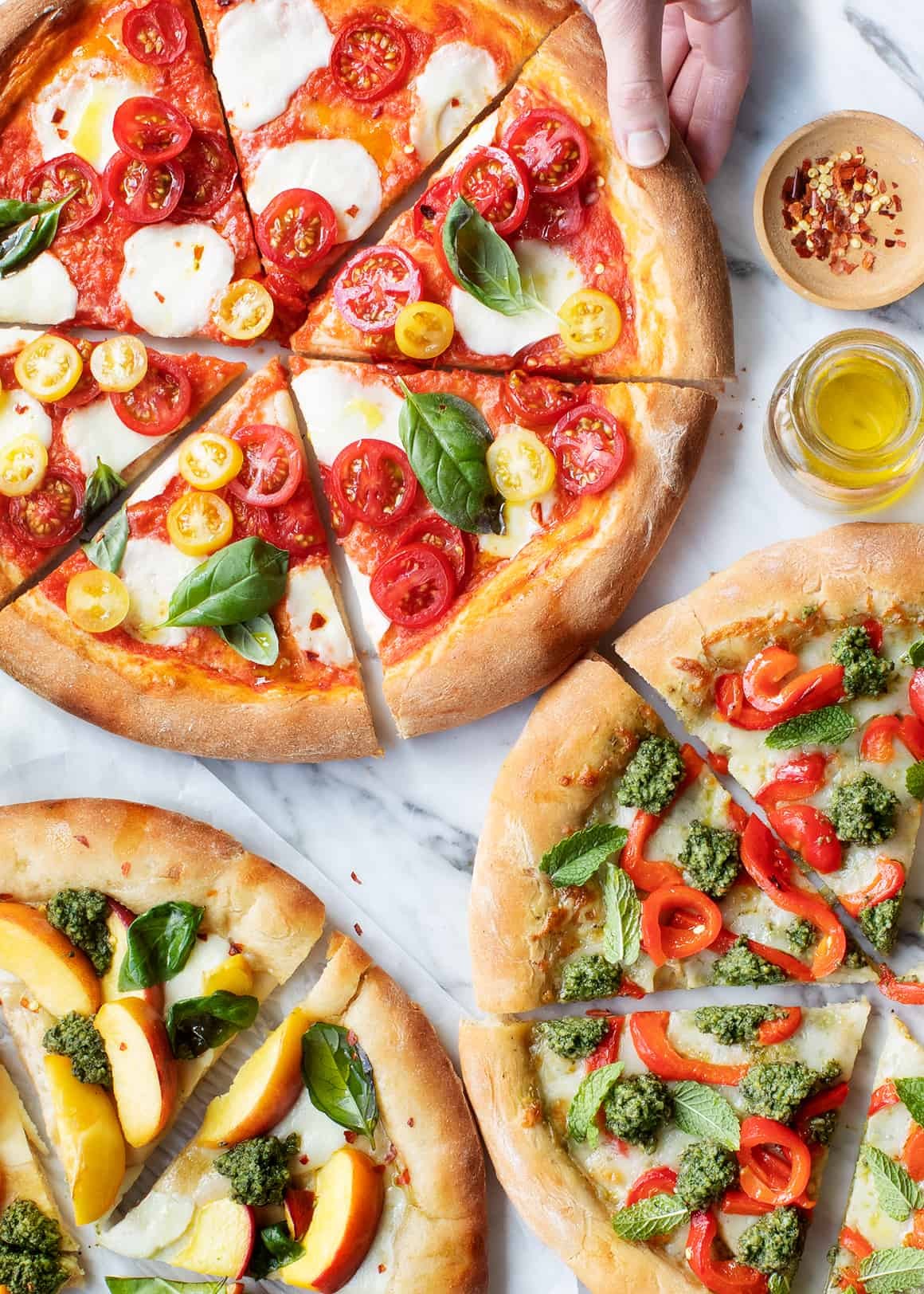 A delicious homemade pizza with various toppings