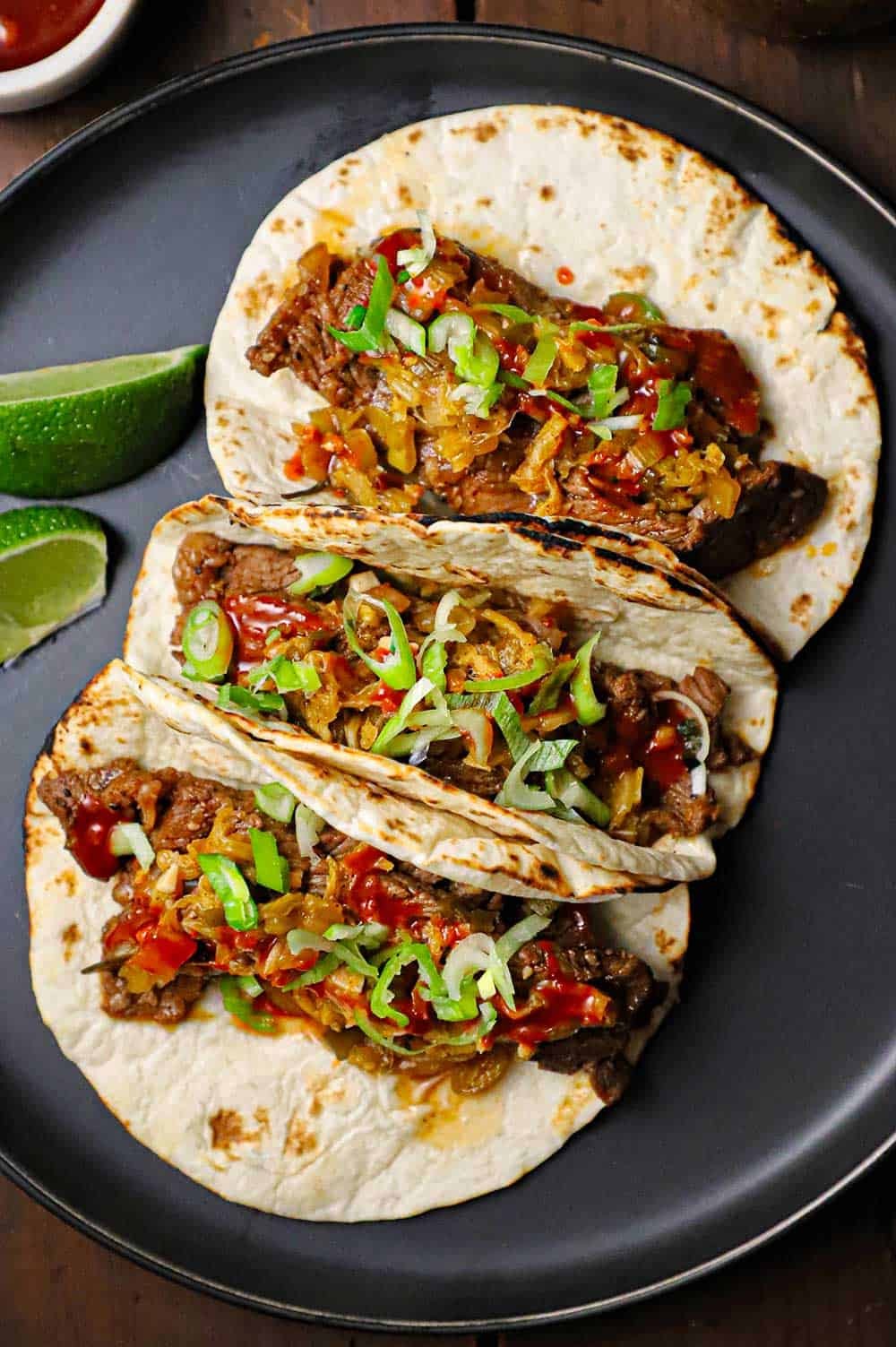 Korean empanada tacos with kimchi filling