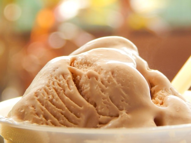 close up shot of lobster ice cream in a bowl