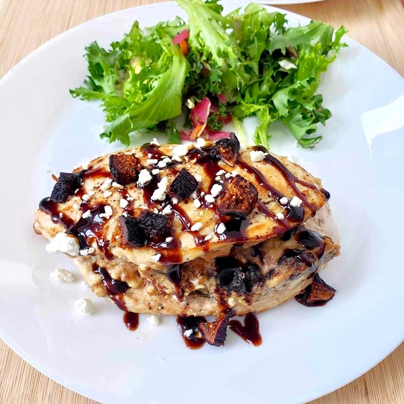 Goat Cheese and Fig Stuffed Turkey Breast with Balsamic Glaze