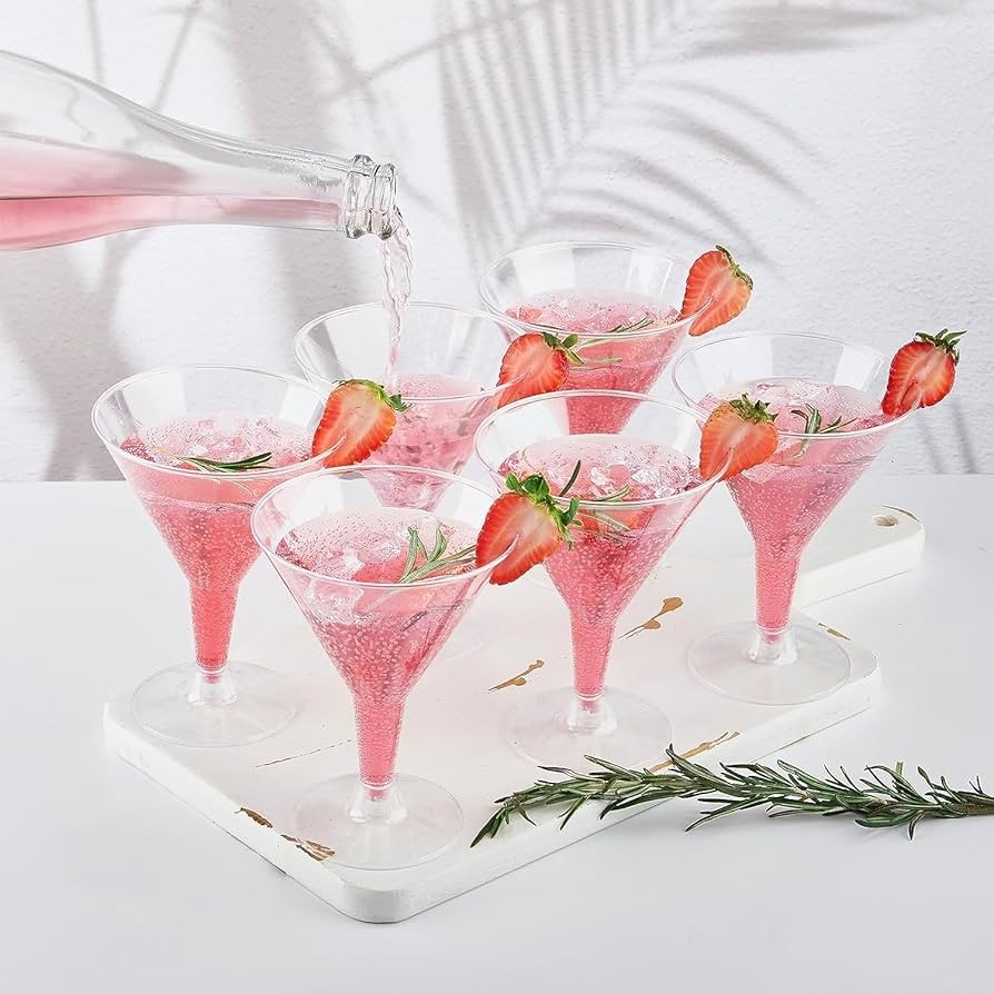 Luxurious pink champagne mousse in elegant glasses