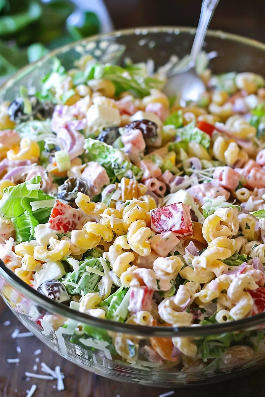 A vibrant, colorful image of a pasta dish with fresh vegetables, showcasing the delicious texture and ingredients.