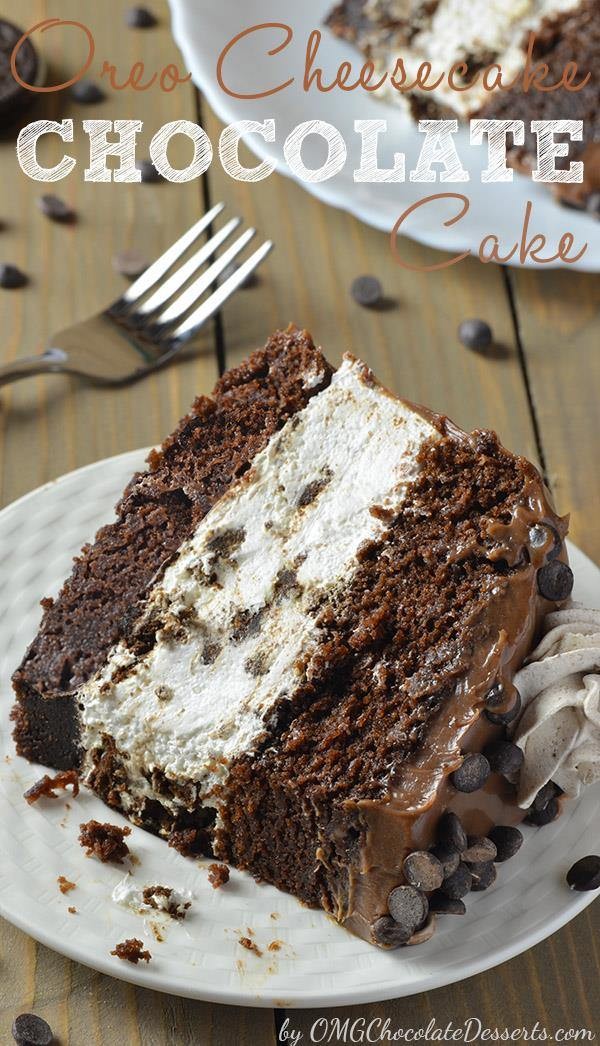 Close-up shot of a decadent Oreo tart with creamy cream cheese frosting, garnished with chocolate shavings