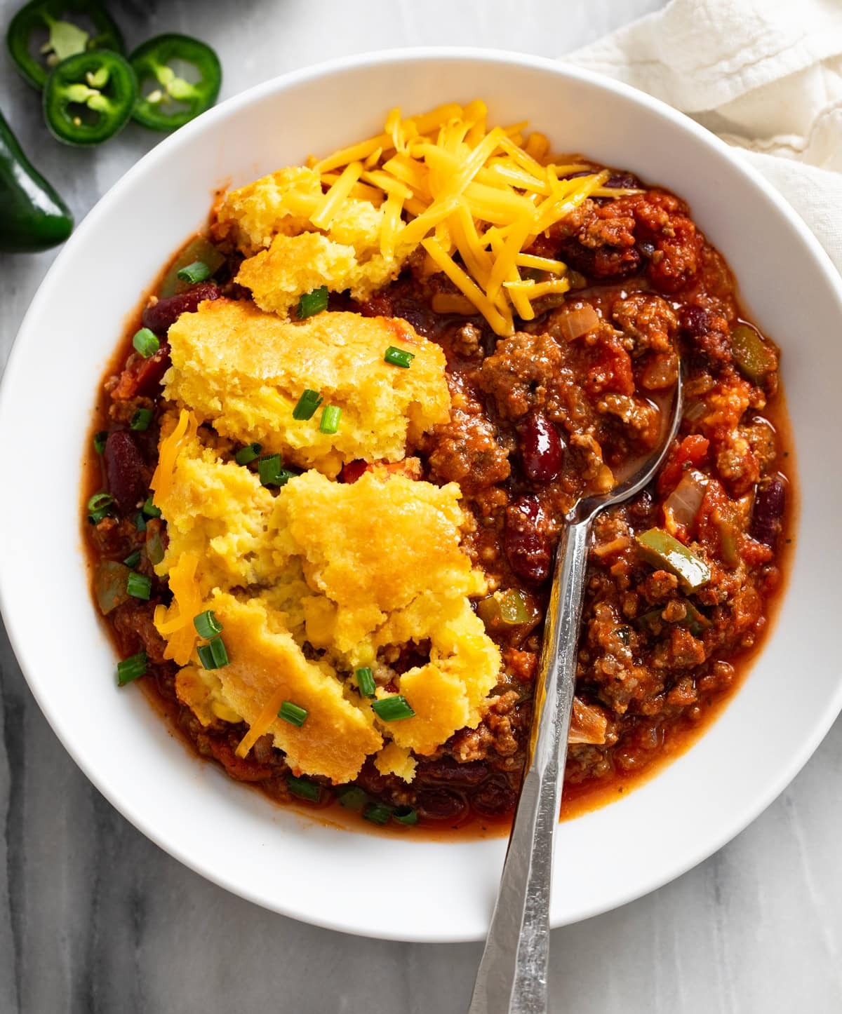 Cozy slow cooker chili beef roast with corn bread