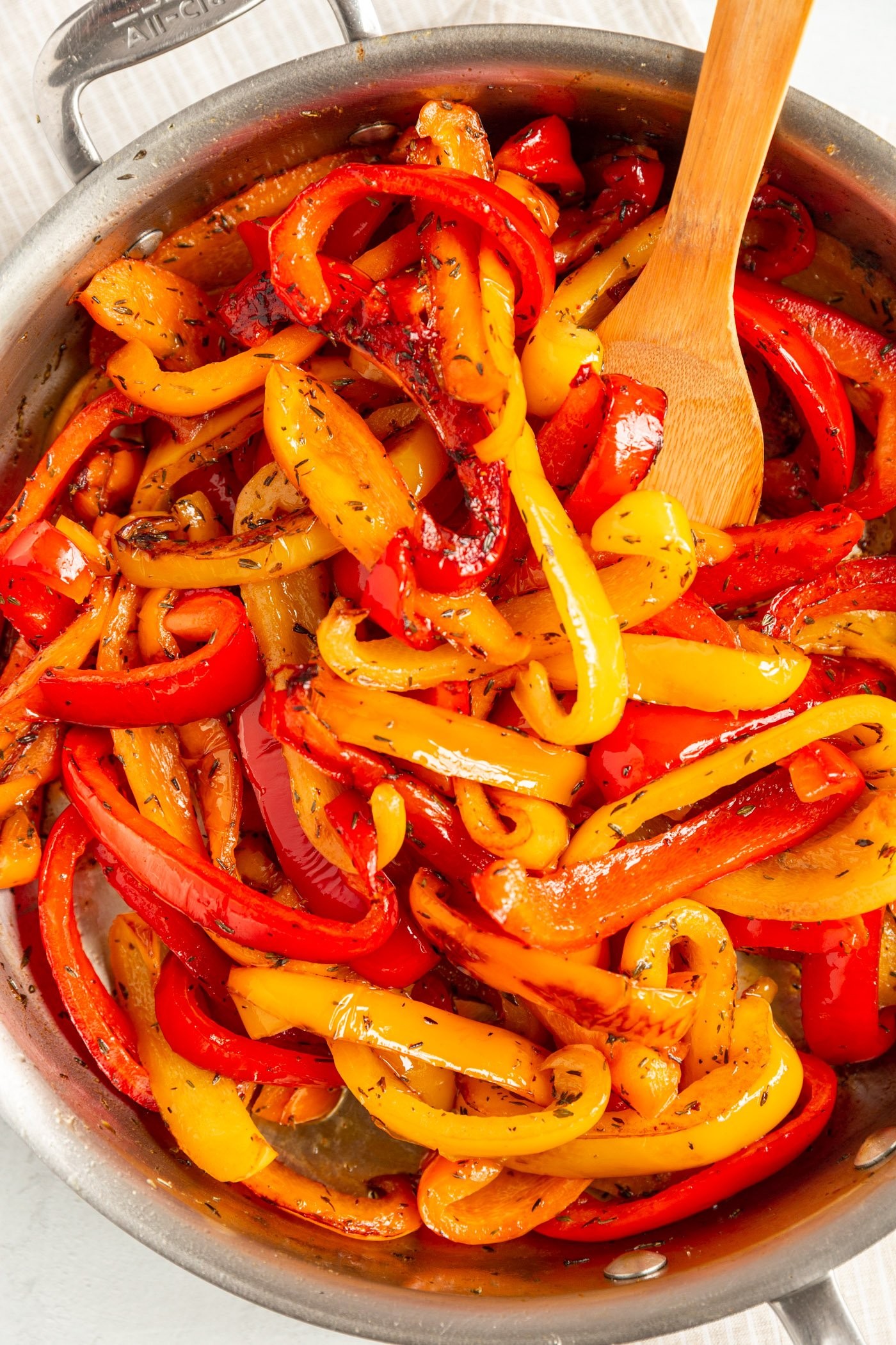 sauteed bell peppers with smoked paprika on a plate