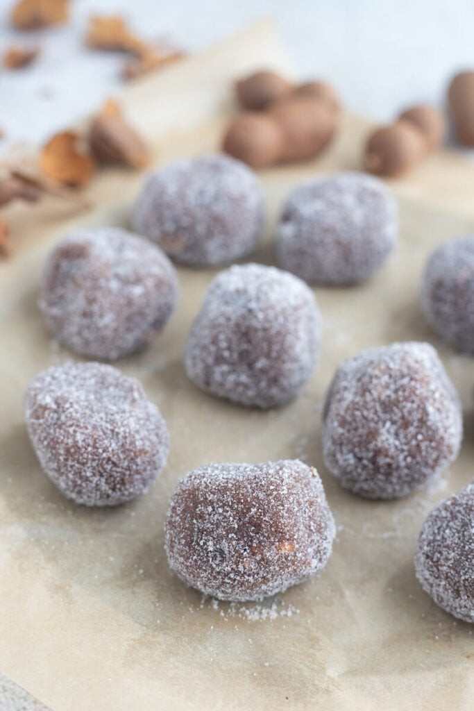 close up of homemade tamarind balls