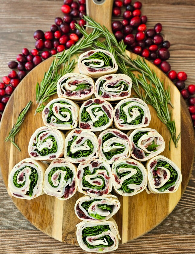 turkey cranberry pinwheel salad platter