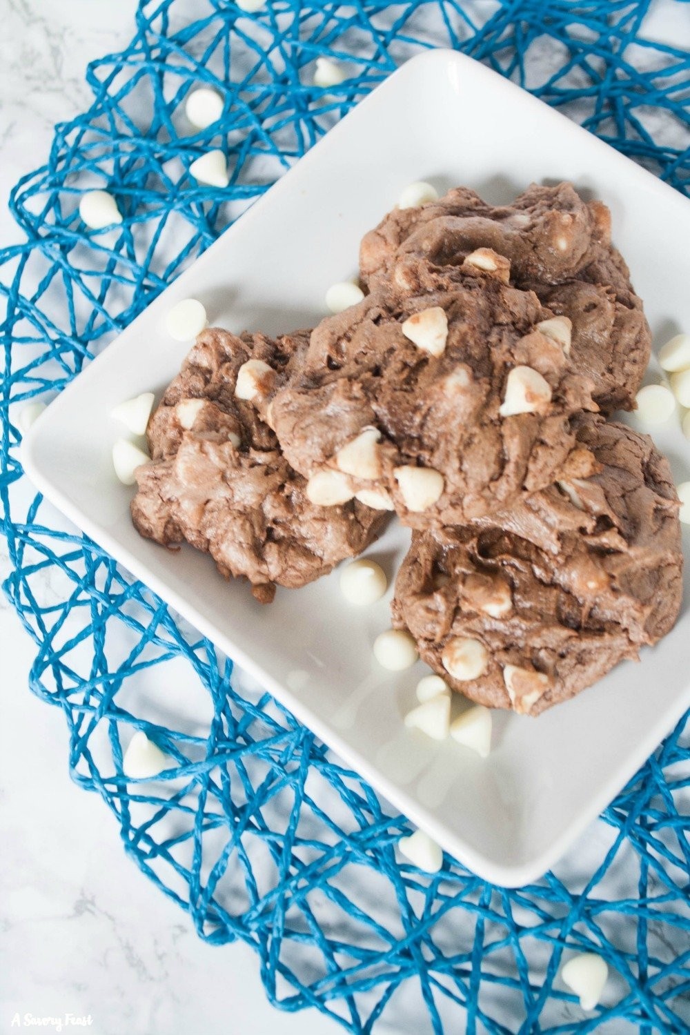 Cream Cheese Brownies Cookies on a baking sheet