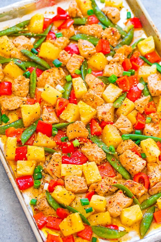 sheet pan teriyaki chicken and pineapple