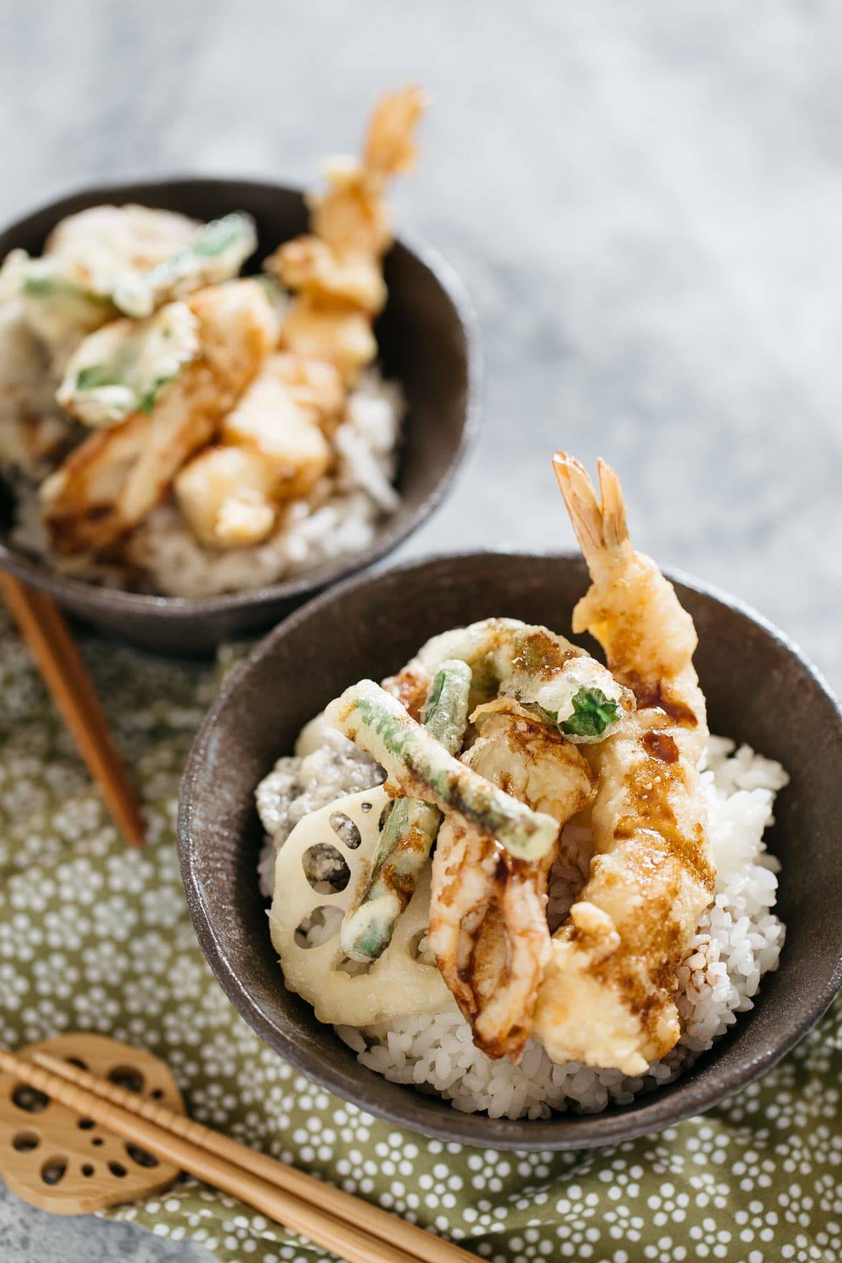 Tempura Donburi Bowl with Scallions