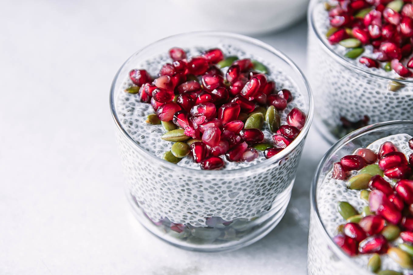 pomegranate almond chia seed pudding