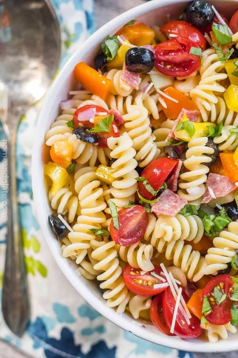Bell Pepper Pasta Salad with Italian Dressing